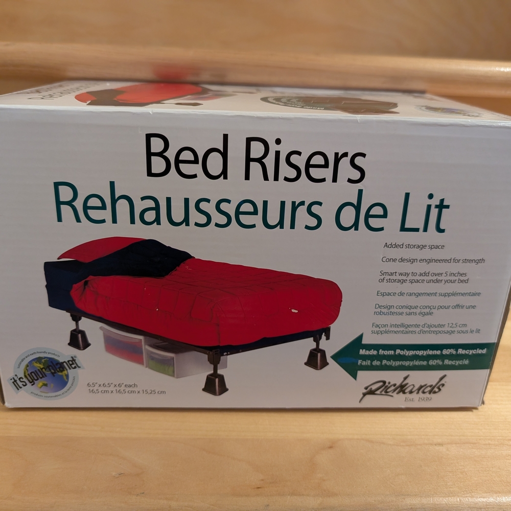 Richards White Bed Risers - Picture 2 of 3